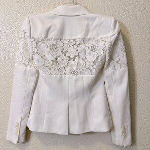 BCBG Maxazria XS White Lace Accent Women's Blazer